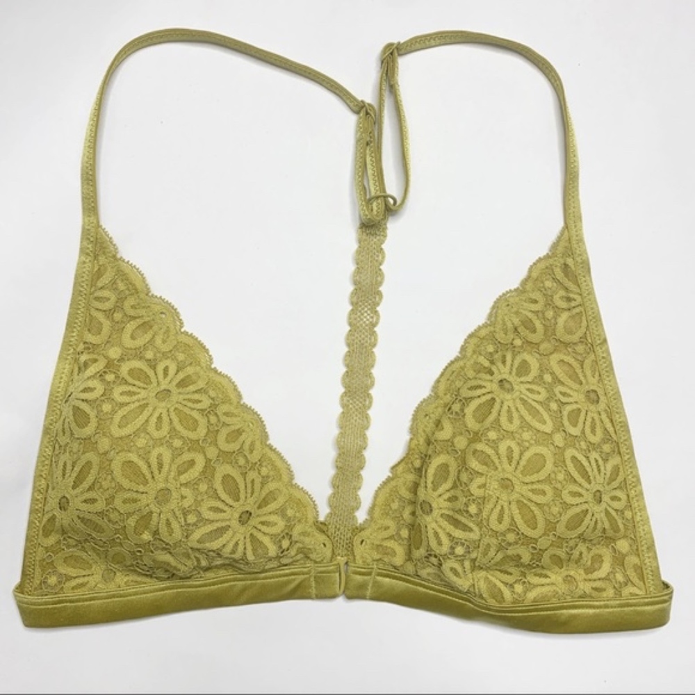 NWT VICTORIAS SECRET Green Padded Lace Bralette S
